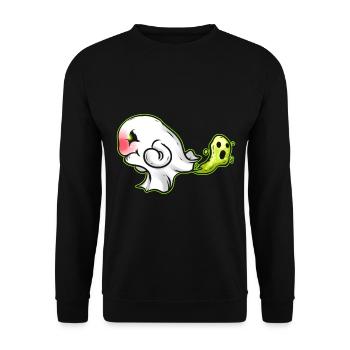 Ghost Farts A Spirit Fart Halloween - Unisex Pullover - Schwarz - Vorne - Alina (178cm) & Michal (187cm)