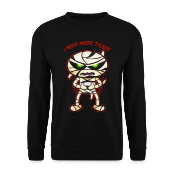 I Need More Tissue Cute Kawaii Chibi Mummy - Unisex Sweatshirt - black - Front - Alina (178cm) & Michal (187cm)