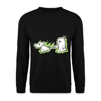 Spirit Ghost se promène avec le chien fantôme - Sweat-shirt Unisexe - noir - Devant - Alina (178cm) & Michal (187cm)