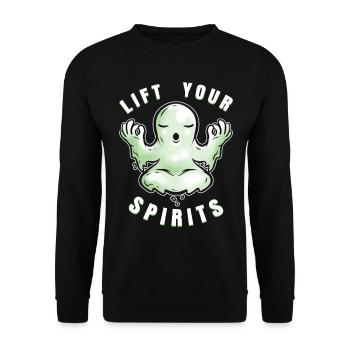 Lift Your Spirits Ghost Yoga Meditation Spirit - Unisex Sweatshirt - black - Front - Alina (178cm) & Michal (187cm)