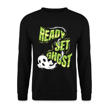 Ready Set Ghost Instead Of Ready Set Go Spirit On - Unisex Sweatshirt - black - Front - Alina (178cm) & Michal (187cm)