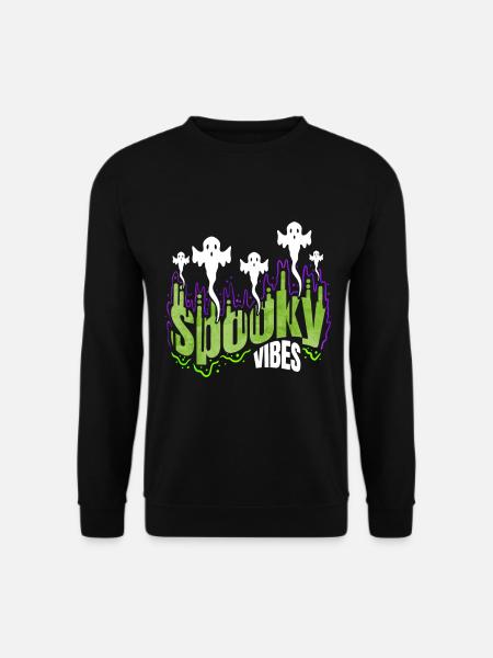 Spooky Vibes Ghosts And Spirits Flying Up - Unisex Pullover - Schwarz