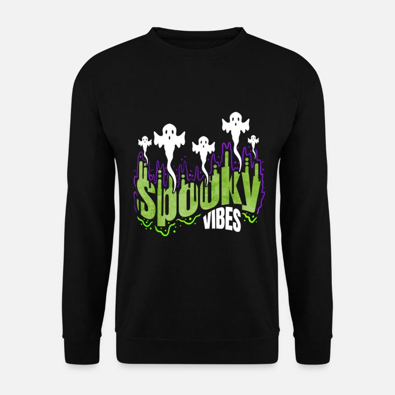 Spooky Vibes Ghosts And Spirits Flying Up - Unisex Pullover - Schwarz