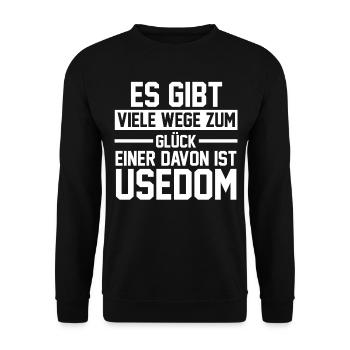 Ostsee Usedom - Unisex Pullover - Schwarz - Vorne - Alina (178cm) & Michal (187cm)
