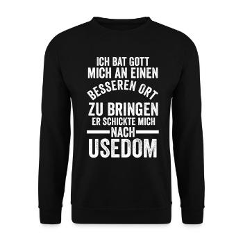 Ostsee Usedom - Unisex Pullover - Schwarz - Vorne - Alina (178cm) & Michal (187cm)
