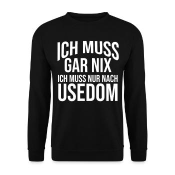 Ostsee Usedom - Unisex Pullover - Schwarz - Vorne - Alina (178cm) & Michal (187cm)