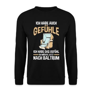 Nordsee Baltrum - Unisex Pullover - Schwarz - Vorne - Alina (178cm) & Michal (187cm)