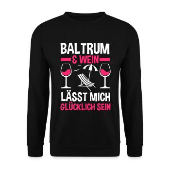 Nordsee Wein Baltrum - Unisex Pullover - Schwarz - Vorne - Alina (178cm) & Michal (187cm)