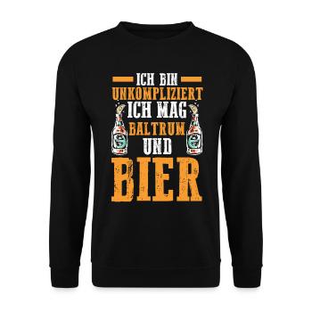 Nordsee Bier Baltrum - Unisex Pullover - Schwarz - Vorne - Alina (178cm) & Michal (187cm)