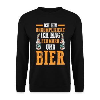 Ostsee Bier Fehmarn - Unisex Pullover - Schwarz - Vorne - Alina (178cm) & Michal (187cm)
