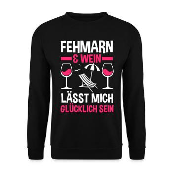Ostsee Wein Fehmarn - Unisex Pullover - Schwarz - Vorne - Alina (178cm) & Michal (187cm)