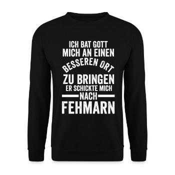 Ostsee Fehmarn - Unisex Pullover - Schwarz - Vorne - Alina (178cm) & Michal (187cm)