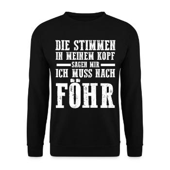Nordsee Föhr - Unisex Pullover - Schwarz - Vorne - Alina (178cm) & Michal (187cm)