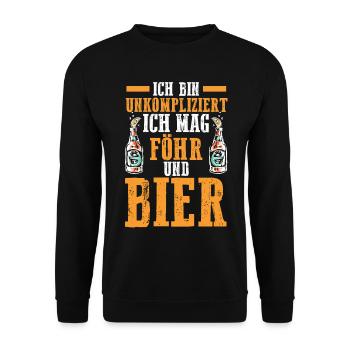 Nordsee Bier Föhr - Unisex Pullover - Schwarz - Vorne - Alina (178cm) & Michal (187cm)