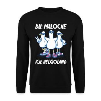 Nordsee Tauben Helgoland - Unisex Pullover - Schwarz - Vorne - Alina (178cm) & Michal (187cm)
