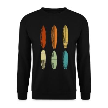 Surfing Surfboards - Water Surfer Surfboard - Unisex Sweatshirt - black - Front - Alina (178cm) & Michal (187cm)