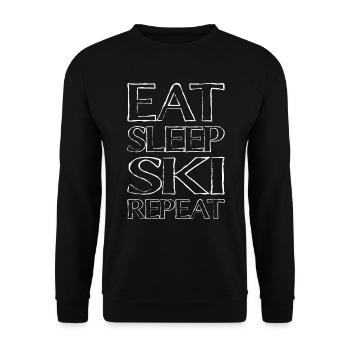 Eating Sleeping Ski - Unisex Sweatshirt - black - Front - Alina (178cm) & Michal (187cm)