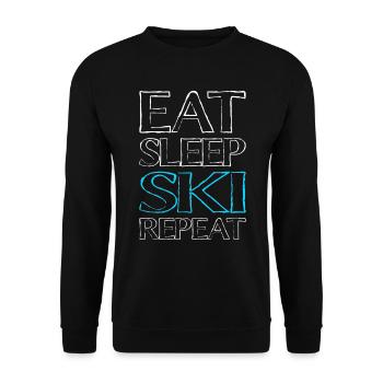 Eating Sleeping Ski - Unisex Sweatshirt - black - Front - Alina (178cm) & Michal (187cm)