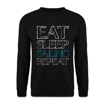 Manger sleep sailing - Sweat-shirt Unisexe - noir - Devant - Alina (178cm) & Michal (187cm)