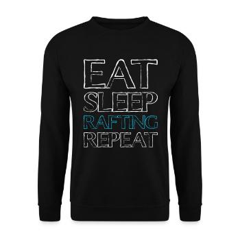 eat sleep rafting - Unisex Pullover - Schwarz - Vorne - Alina (178cm) & Michal (187cm)