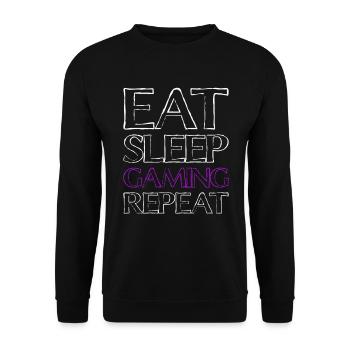 Essen Schlafen Zocken - Unisex Pullover - Schwarz - Vorne - Alina (178cm) & Michal (187cm)