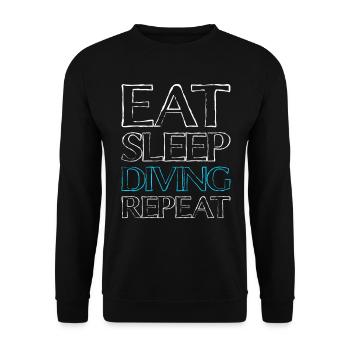 Manger De la plongée dans le sommeil - Sweat-shirt Unisexe - noir - Devant - Alina (178cm) & Michal (187cm)