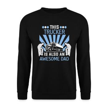 Trucker Vatertag Fernfahrer LKW Fahrer - Unisex Pullover - Schwarz - Vorne - Alina (178cm) & Michal (187cm)