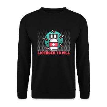 Nurse Licensed to pill Nurse - Unisex Sweatshirt - black - Front - Alina (178cm) & Michal (187cm)