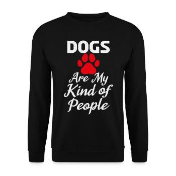 Fantastisches Hundeshirt Mit Hunden Darauf - Unisex Pullover - Schwarz - Vorne - Alina (178cm) & Michal (187cm)