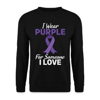 Je porte du violet pour quelqu’un - Sweat-shirt Unisexe - noir - Devant - Alina (178cm) & Michal (187cm)