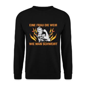 Welder Spruch Design for MetalWorkers - Unisex Sweatshirt - black - Front - Alina (178cm) & Michal (187cm)