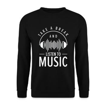 Serenity Music Lover Entspannende Pause - Unisex Pullover - Schwarz - Vorne - Alina (178cm) & Michal (187cm)