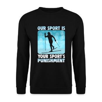 Cross-country biathlon cross-country skiers - Unisex Sweatshirt - black - Front - Alina (178cm) & Michal (187cm)