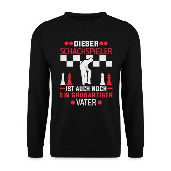 Schachspieler Vatertag Schachverein - Unisex Pullover - Schwarz - Vorne - Alina (178cm) & Michal (187cm)