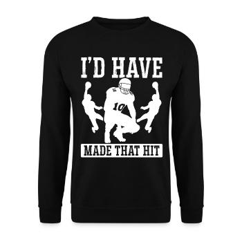 La sécurité rendue qui a frappé le joueur de défense homme à homme - Sweat-shirt Unisexe - noir - Devant - Alina (178cm) & Michal (187cm)