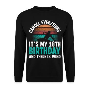 18 Year Old Kitesurfer Kiteboarding 18 Birthday - Unisex Sweatshirt - black - Front - Alina (178cm) & Michal (187cm)
