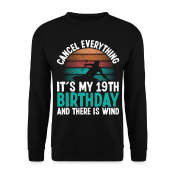 19 Year Old Kitesurfer Kiteboarding 19 Birthday - Unisex Pullover - Schwarz - Vorne - Alina (178cm) & Michal (187cm)