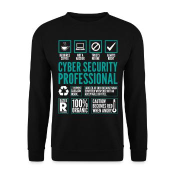 Cyber Security Professional Fakten Coding Hacker - Unisex Pullover - Schwarz - Vorne - Alina (178cm) & Michal (187cm)