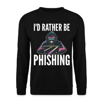 I'd rather have a hacker graphic of a - Unisex Sweatshirt - black - Front - Alina (178cm) & Michal (187cm)