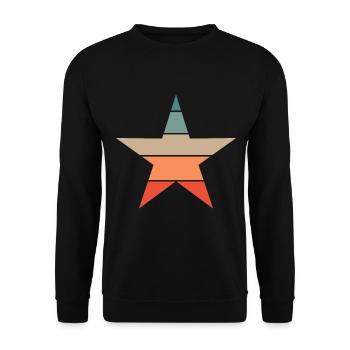 Stern Retro Vintage Stern Symbole und Formen Stern - Unisex Pullover - Schwarz - Vorne - Alina (178cm) & Michal (187cm)
