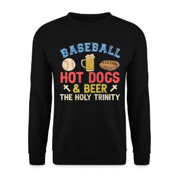 Hot-dogs de baseball et bière The Holy Trinity Baseball - Sweat-shirt Unisexe - noir - Devant - Alina (178cm) & Michal (187cm)