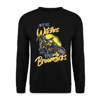Not All Witches Ride Broomsticks Halloween Witch - Unisex Sweatshirt - black - Front - Alina (178cm) & Michal (187cm)
