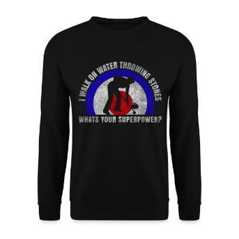 I Walk On Water Sliding Stones Curling - Unisex Pullover - Schwarz - Vorne - Alina (178cm) & Michal (187cm)