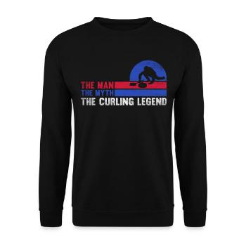 L’homme Le mythe La légende du curling Curling Papa - Sweat-shirt Unisexe - noir - Devant - Alina (178cm) & Michal (187cm)