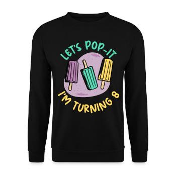 Lassen Sie Es Bunten Text Mit Pop-art Für - Unisex Pullover - Schwarz - Vorne - Alina (178cm) & Michal (187cm)