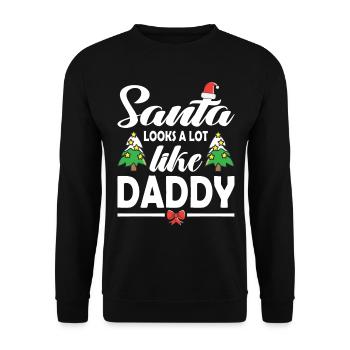Le Père Noël ressemble beaucoup à papa Noël Noël - Sweat-shirt Unisexe - noir - Devant - Alina (178cm) & Michal (187cm)