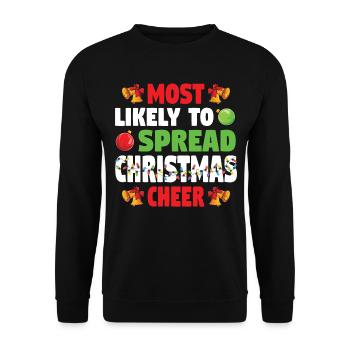 Most Likely To Spread Christmas Cheer Weihnachten - Unisex Sweatshirt - black - Front - Alina (178cm) & Michal (187cm)