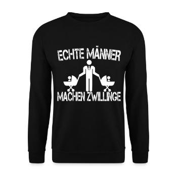 Werdender Papa von Zwillingen Mama Schwanger - Unisex Pullover - Schwarz - Vorne - Alina (178cm) & Michal (187cm)