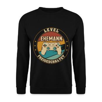 Level Ehemann Freigeschaltet Bräutigam - Unisex Pullover - Schwarz - Vorne - Alina (178cm) & Michal (187cm)