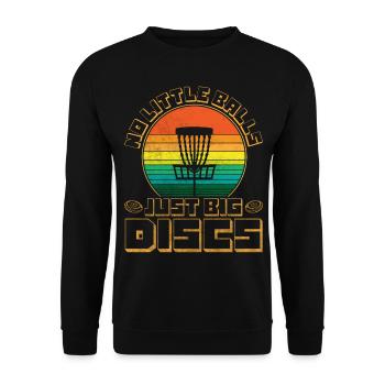 No Little Balls Just Big Discs Fun Disc Golf - Unisex Sweatshirt - black - Front - Alina (178cm) & Michal (187cm)